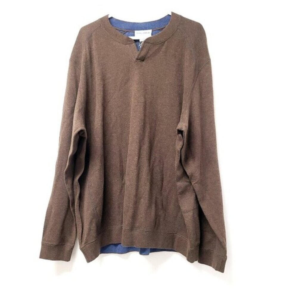 NWT Tommy Bahama Reversible Mens Long Sleeve Sweater Size XXL Brown